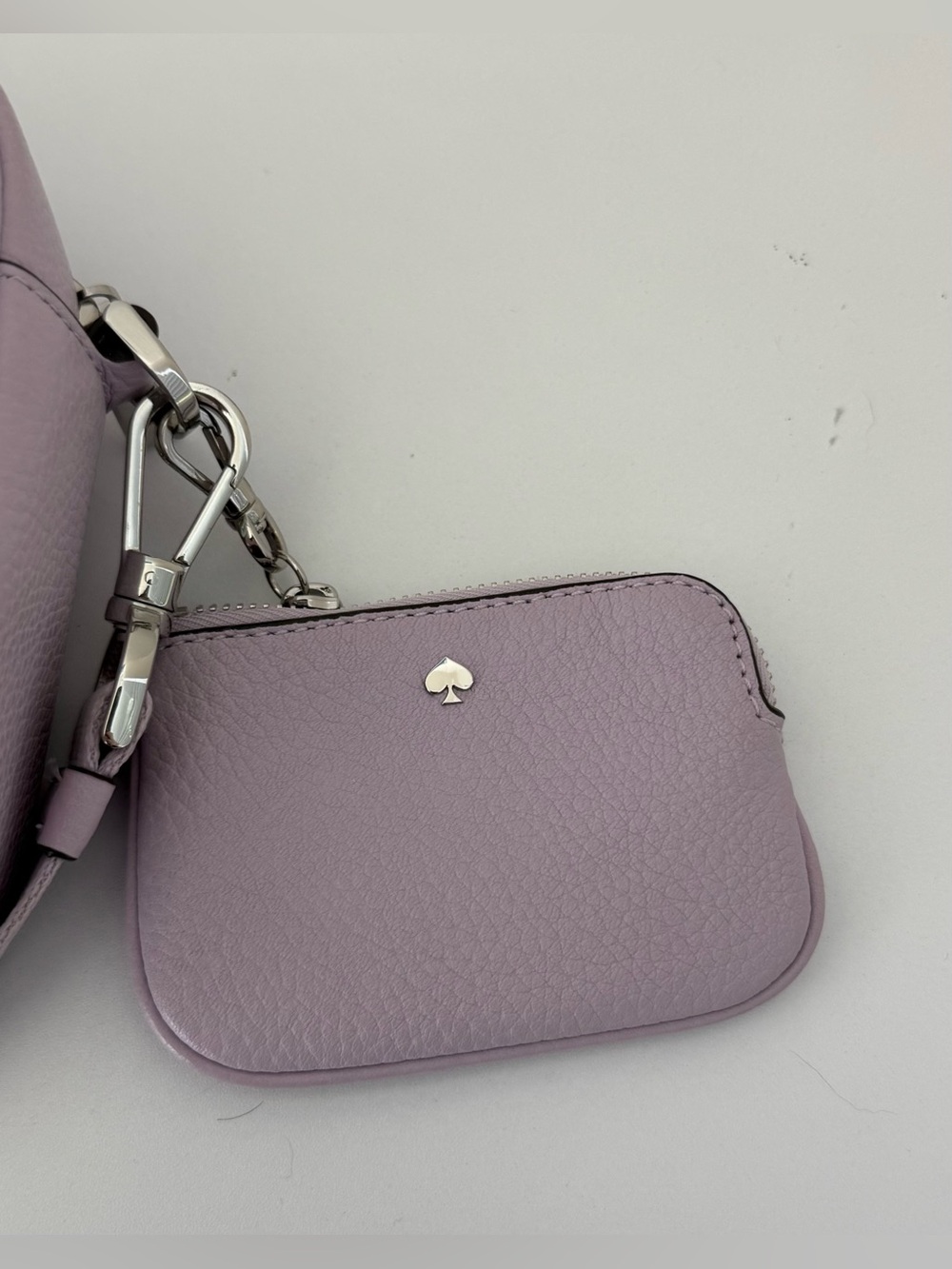 kate Spade Lavender Leather Crossbody with Striped Strap - Picture 3 of 5